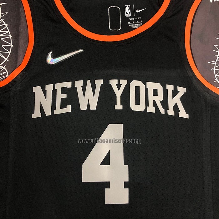 Camiseta New York Knicks Derrick Rose NO 4 Select Series Negro